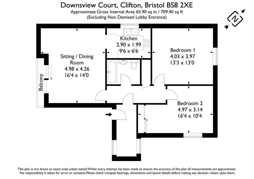 2 bedroom flat for sale - floorplan