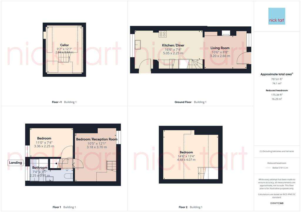 3 bedroom terraced house for sale - floorplan