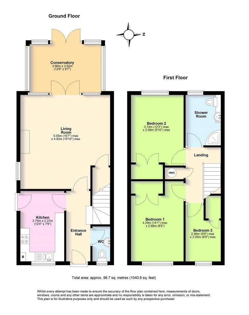 3 bedroom end of terrace house for sale - floorplan