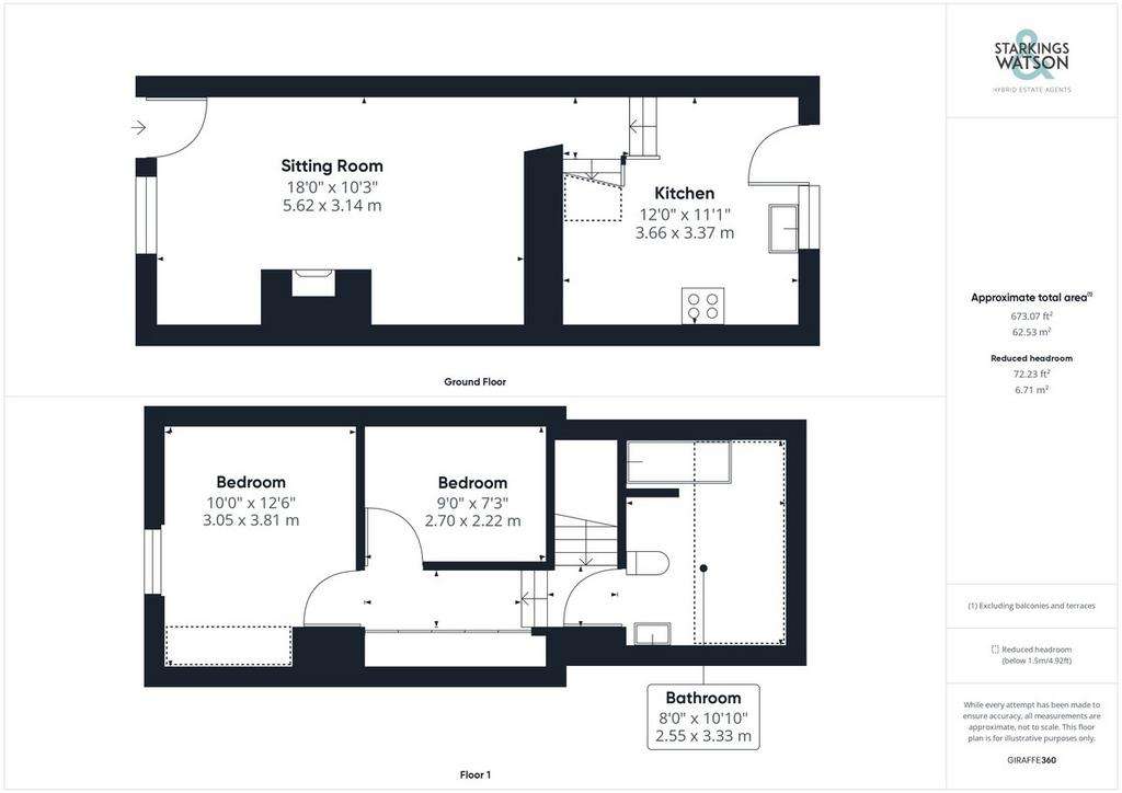 2 bedroom terraced house for sale - floorplan