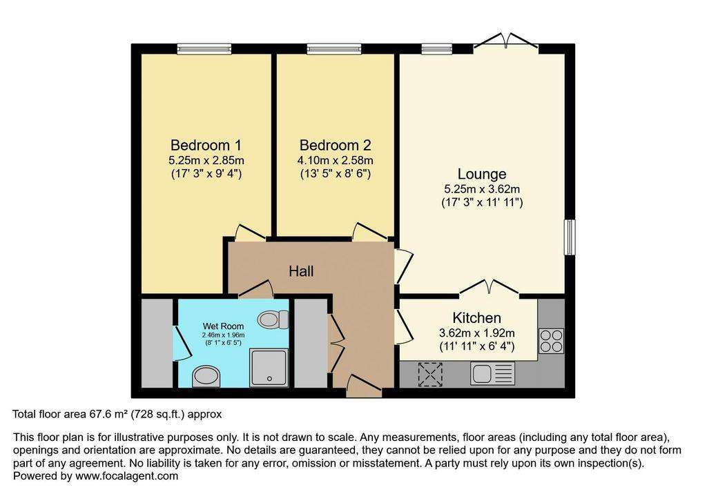 2 bedroom retirement property for sale - floorplan