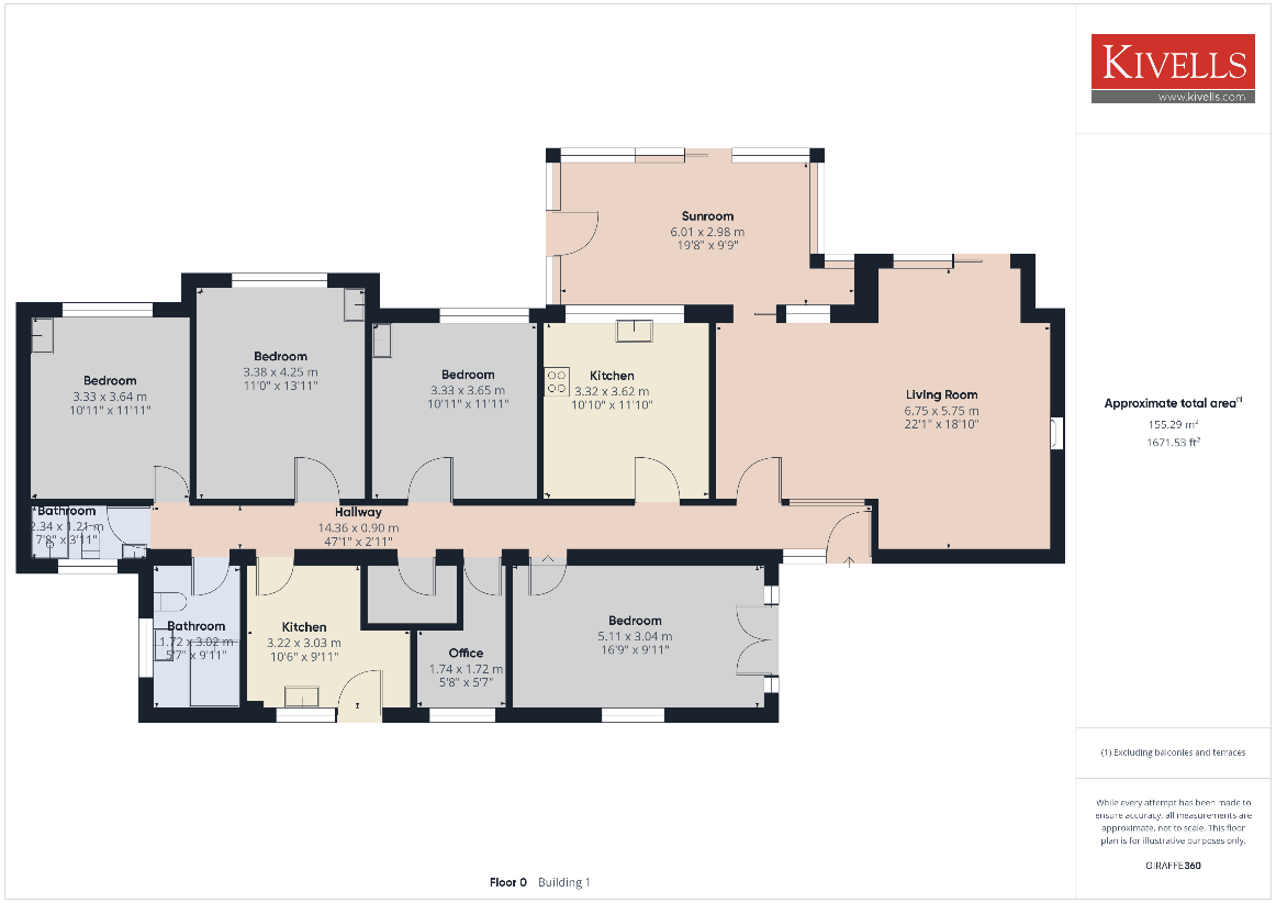 4 bedroom bungalow for sale - floorplan