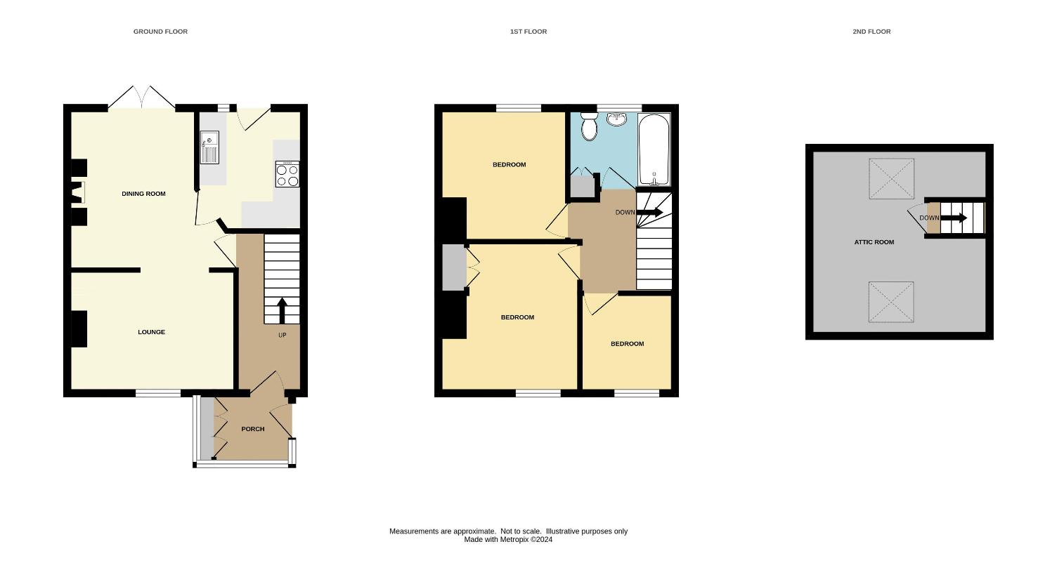 3 bedroom semi-detached house for sale - floorplan