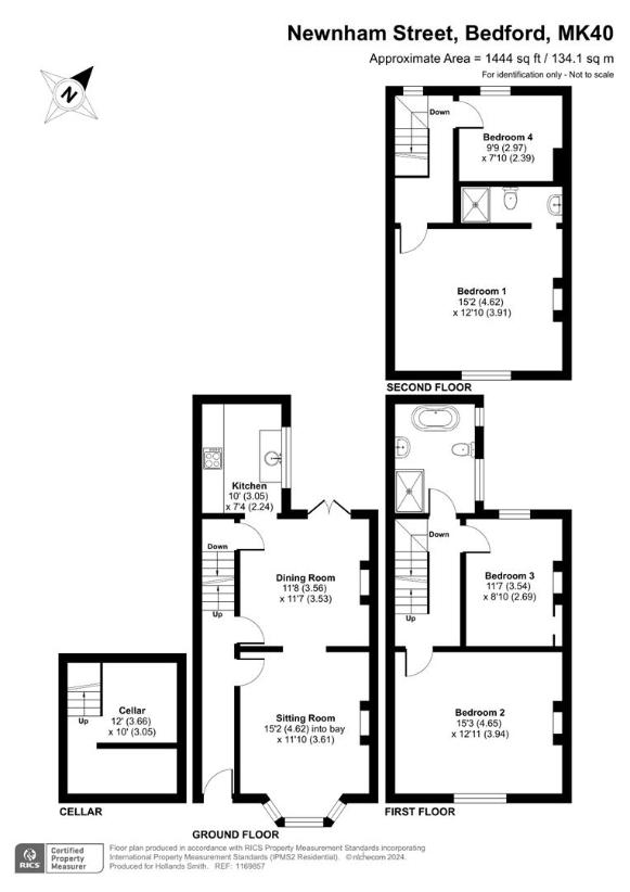 4 bedroom semi-detached house for sale - floorplan