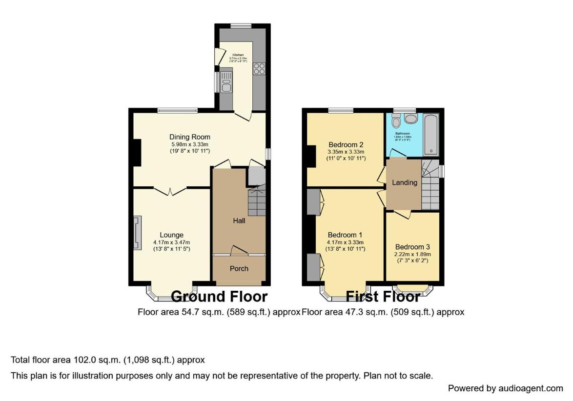 3 bedroom semi-detached house for sale - floorplan