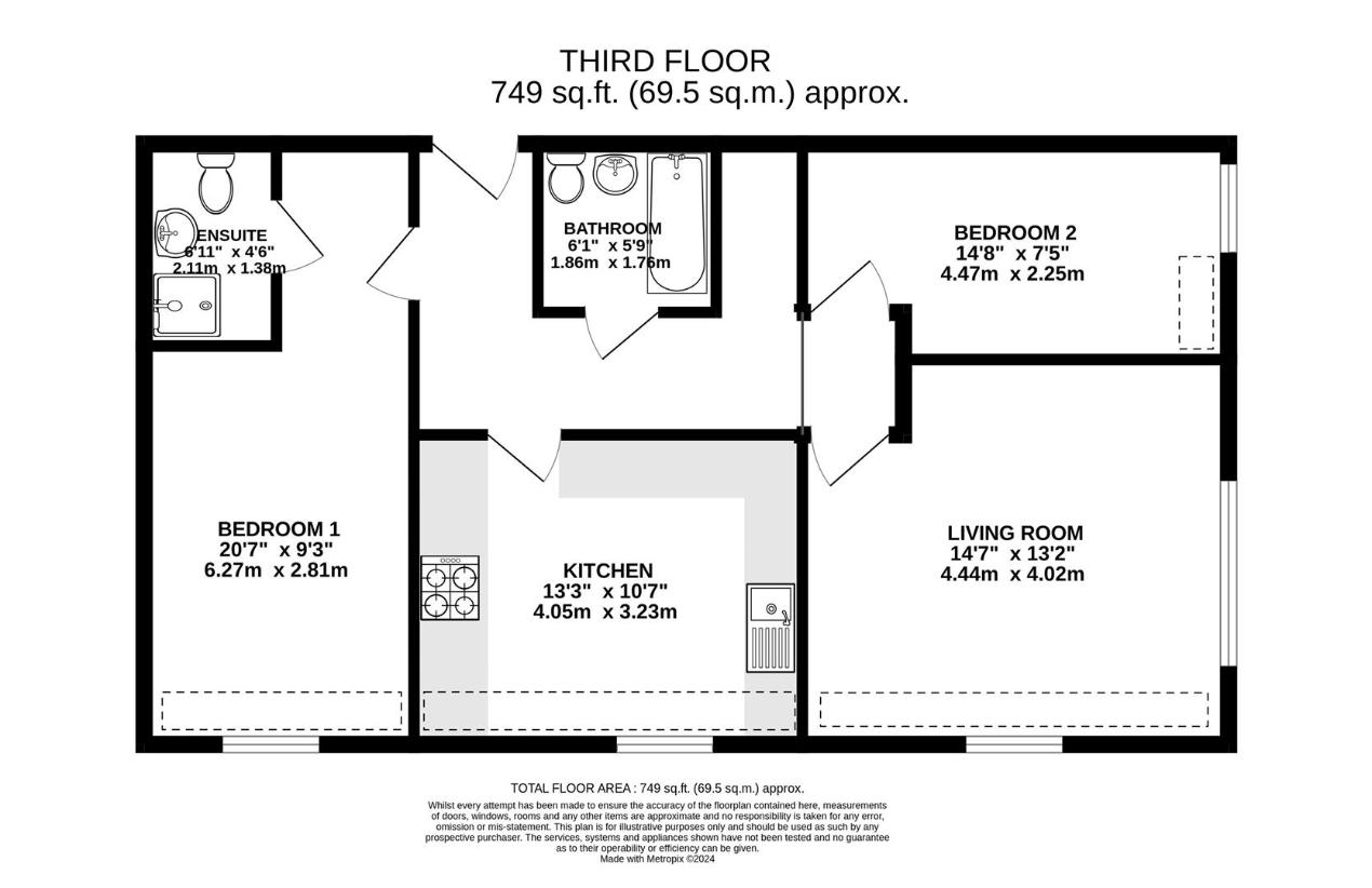 2 bedroom flat for sale - floorplan