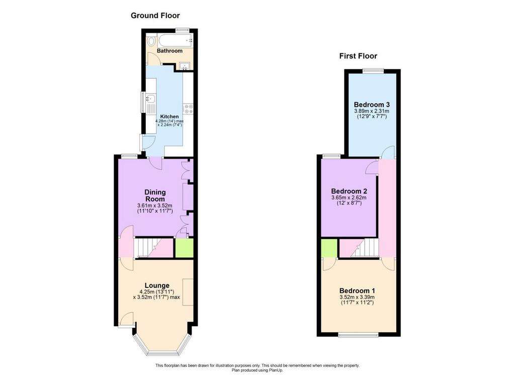 3 bedroom terraced house to rent - floorplan