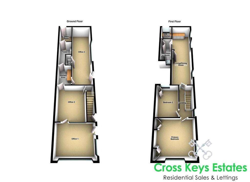 2 bedroom end of terrace house for sale - floorplan