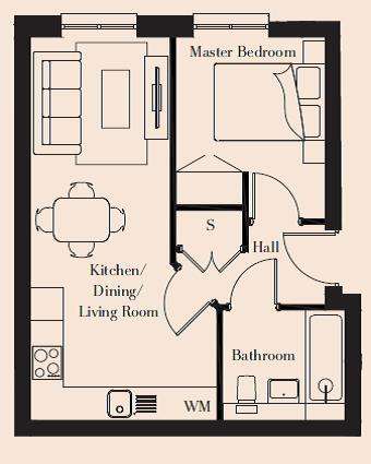 1 bedroom flat to rent - floorplan