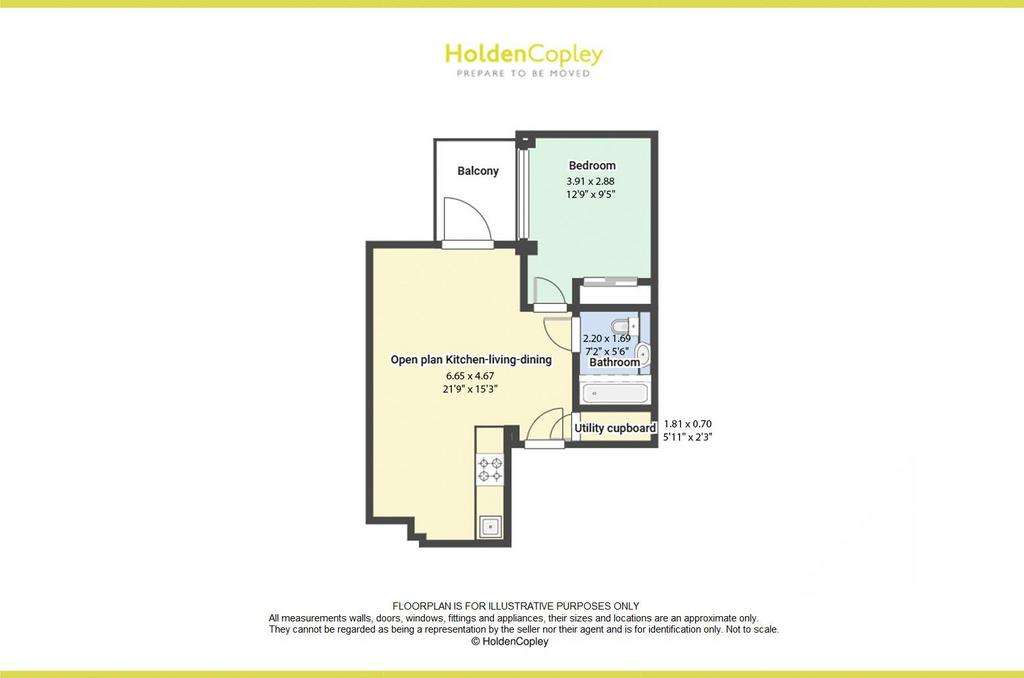 1 bedroom flat for sale - floorplan