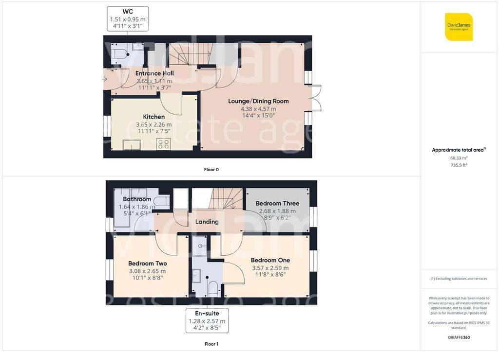 3 bedroom town house for sale - floorplan