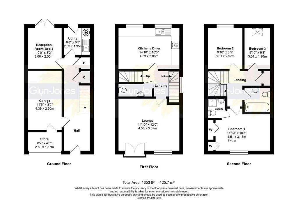 4 bedroom town house for sale - floorplan