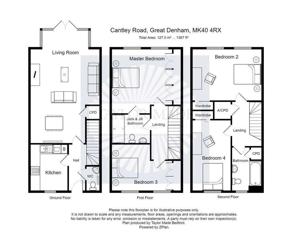 4 bedroom end of terrace house for sale - floorplan