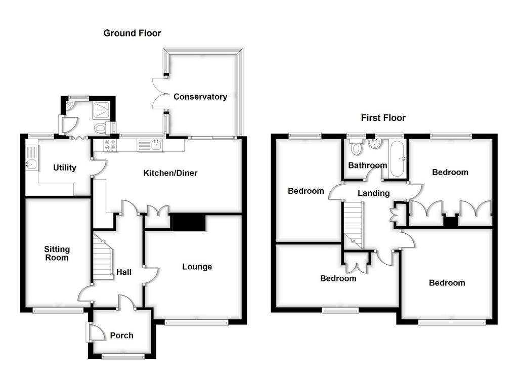 4 bedroom semi-detached house for sale - floorplan