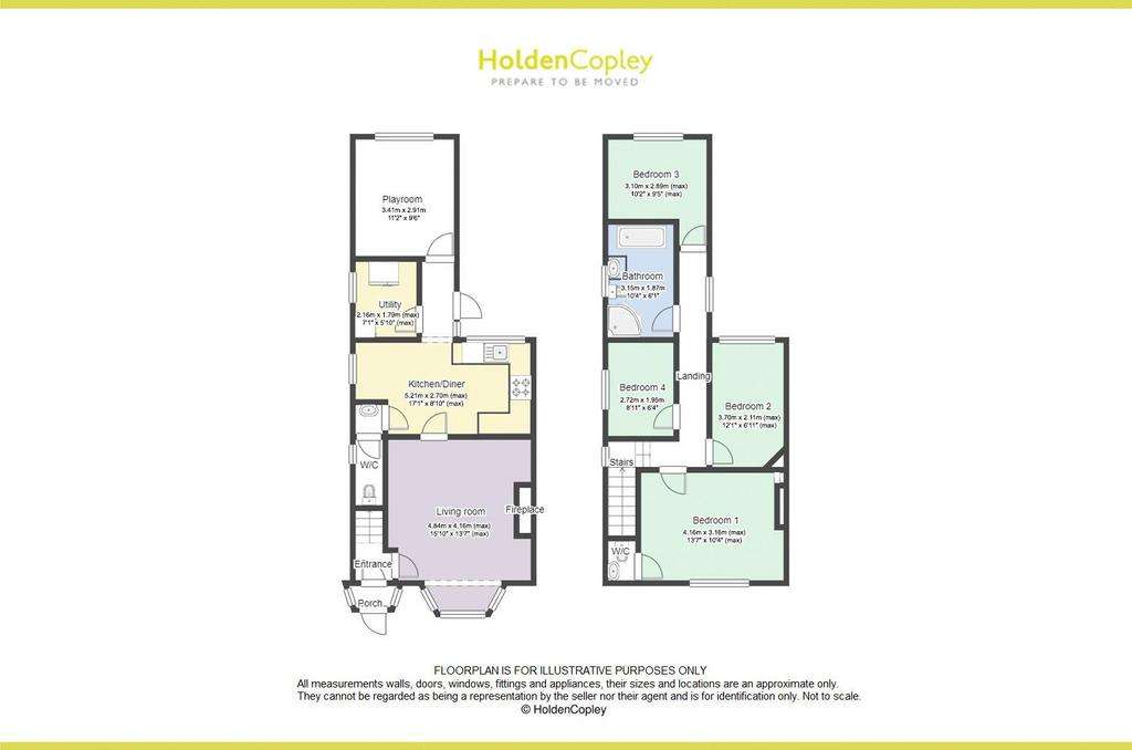 4 bedroom end of terrace house for sale - floorplan