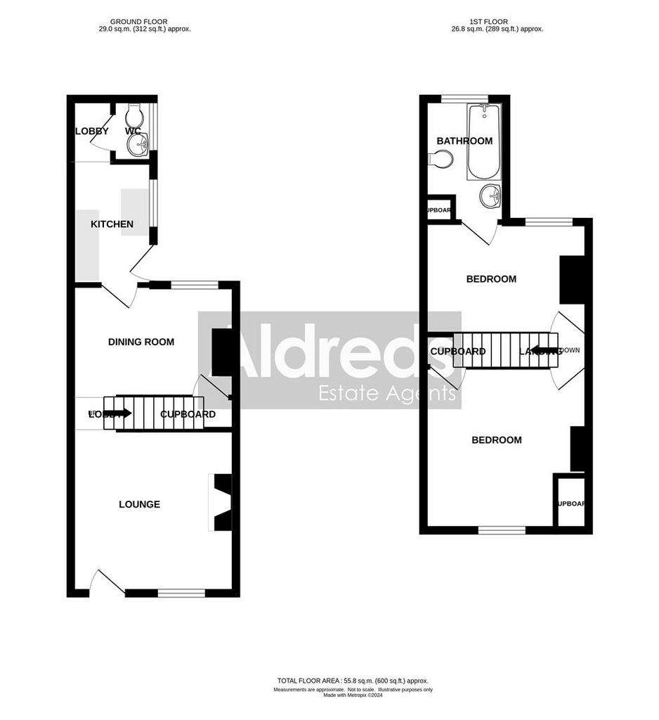 2 bedroom terraced house for sale - floorplan