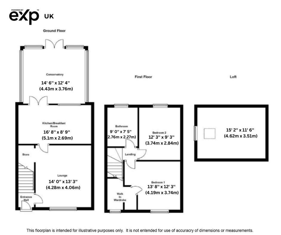 2 bedroom town house for sale - floorplan