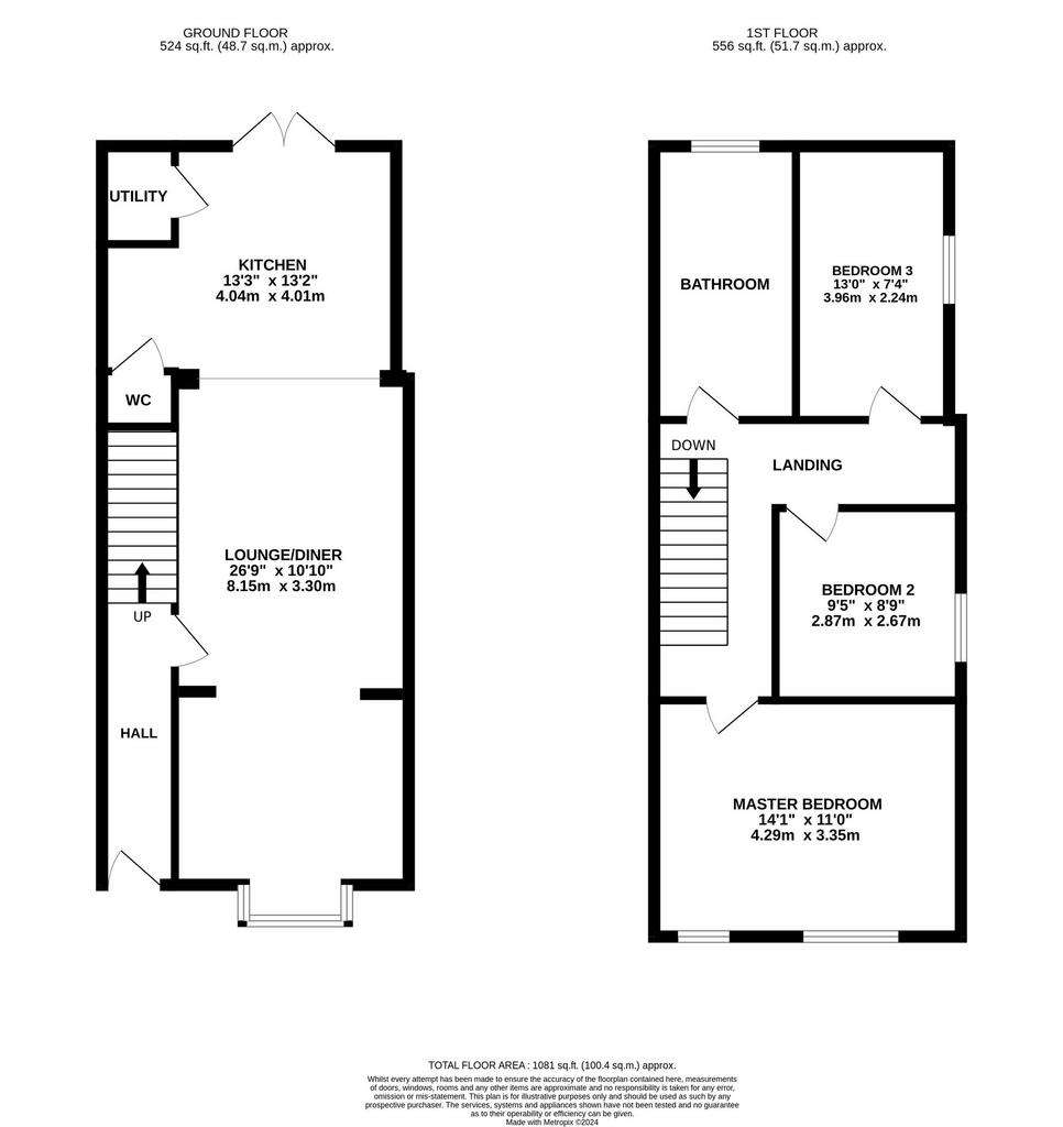 3 bedroom semi-detached house for sale - floorplan