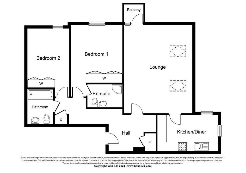 2 bedroom flat for sale - floorplan