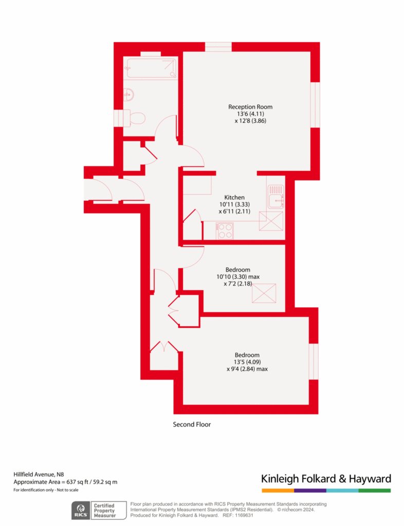 2 bedroom flat for sale - floorplan