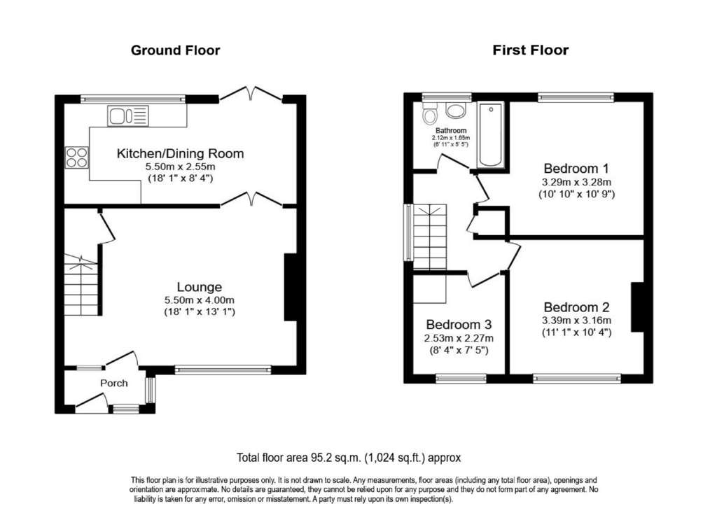 3 bedroom semi-detached house for sale - floorplan