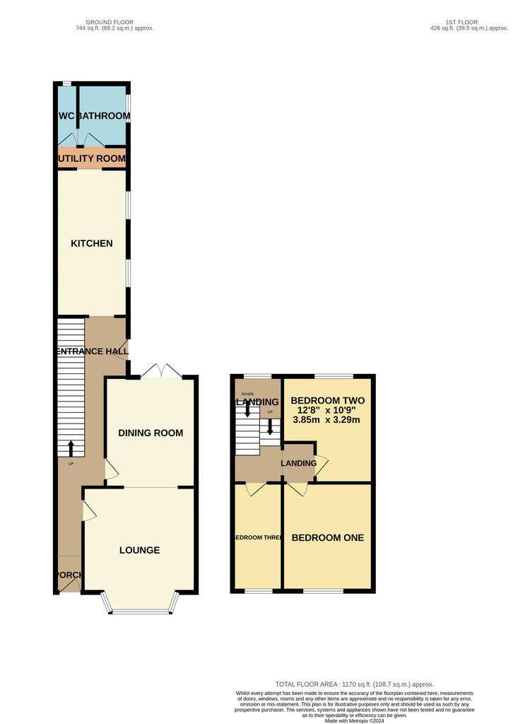 3 bedroom terraced house for sale - floorplan