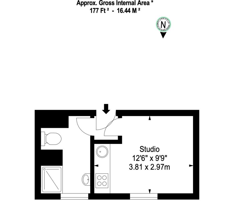 1 bedroom flat to rent - floorplan