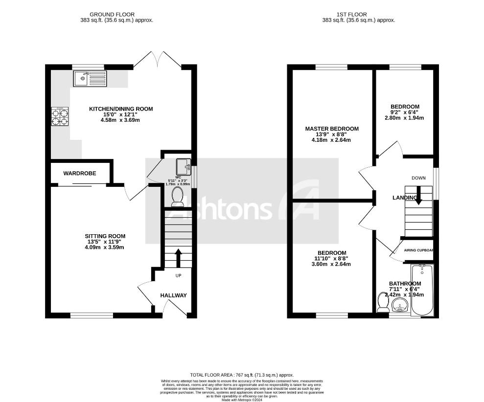 3 bedroom semi-detached house for sale - floorplan