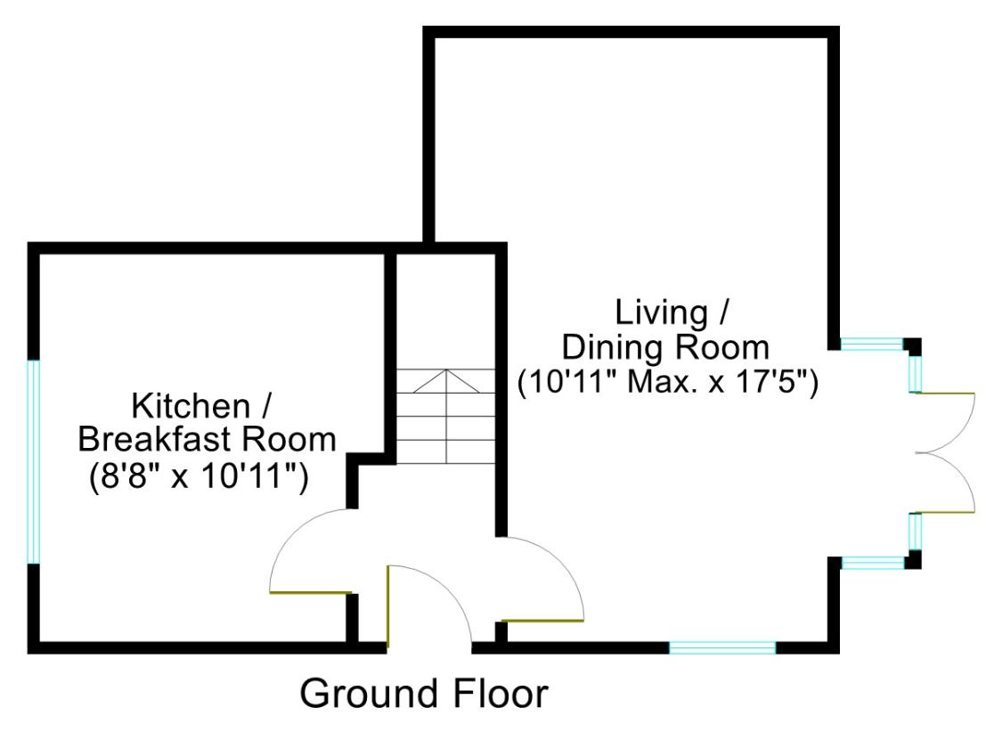 2 bedroom end of terrace house for sale - floorplan