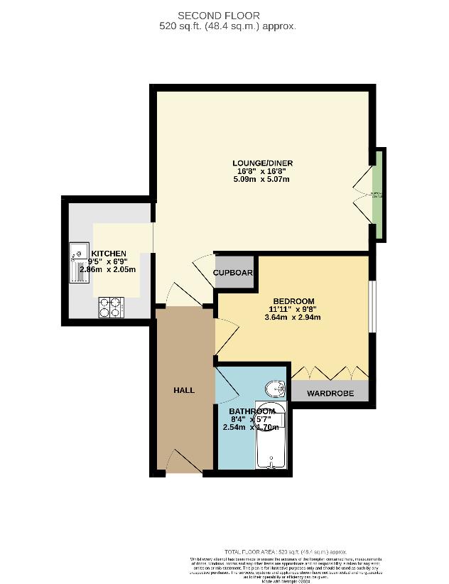 1 bedroom flat for sale - floorplan