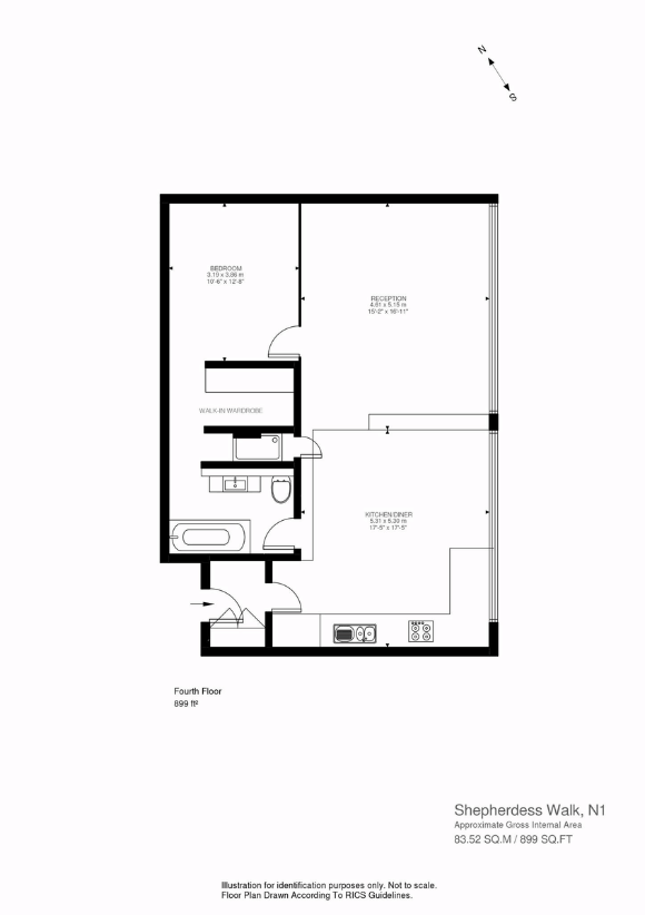 1 bedroom flat for sale - floorplan