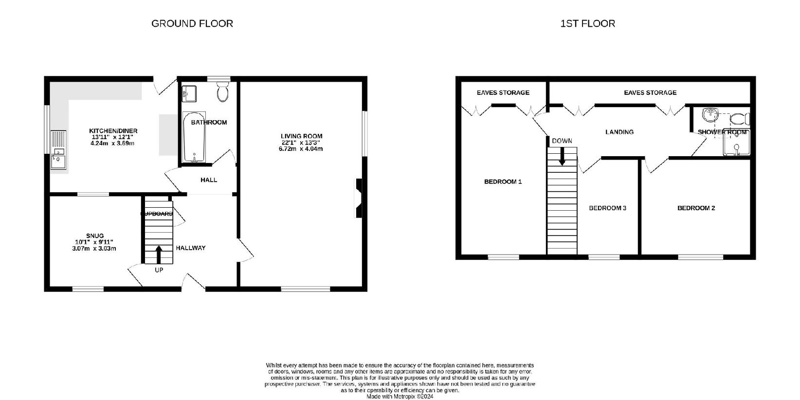 3 bedroom bungalow for sale - floorplan