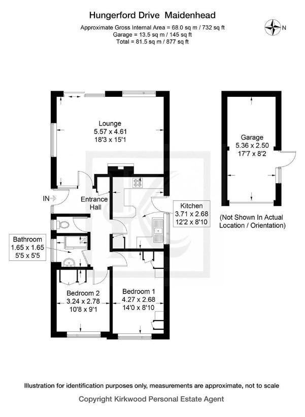 2 bedroom bungalow for sale - floorplan