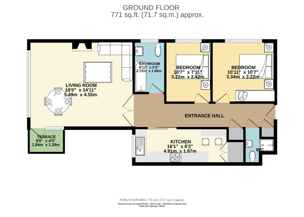 2 bedroom flat for sale - floorplan