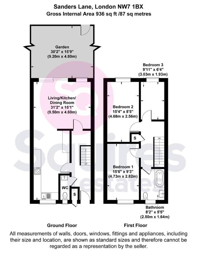 3 bedroom terraced house for sale - floorplan