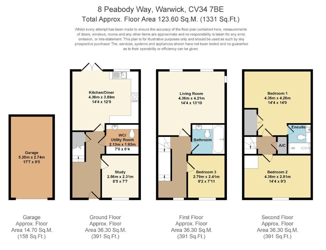 3 bedroom semi-detached house for sale - floorplan