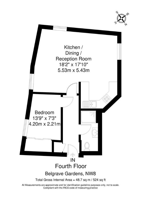 1 bedroom flat for sale - floorplan