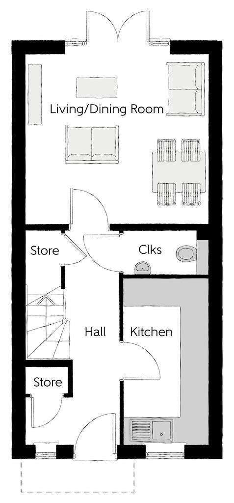 2 bedroom semi-detached house for sale - floorplan