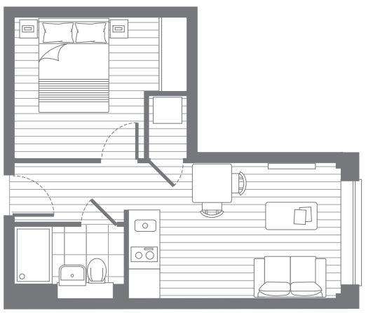 1 bedroom flat to rent - floorplan