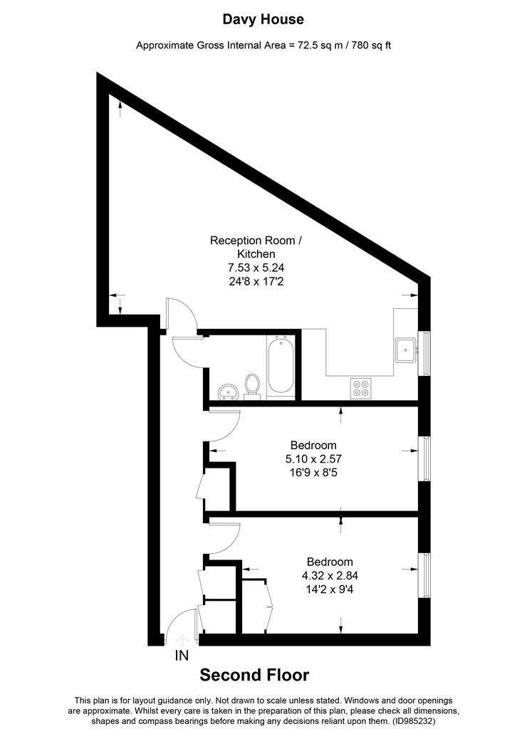 2 bedroom flat for sale - floorplan