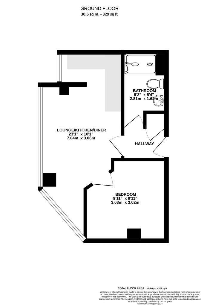 1 bedroom flat for sale - floorplan