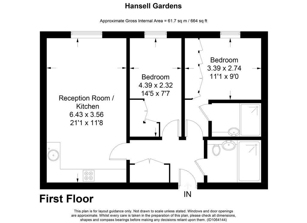 2 bedroom flat for sale - floorplan