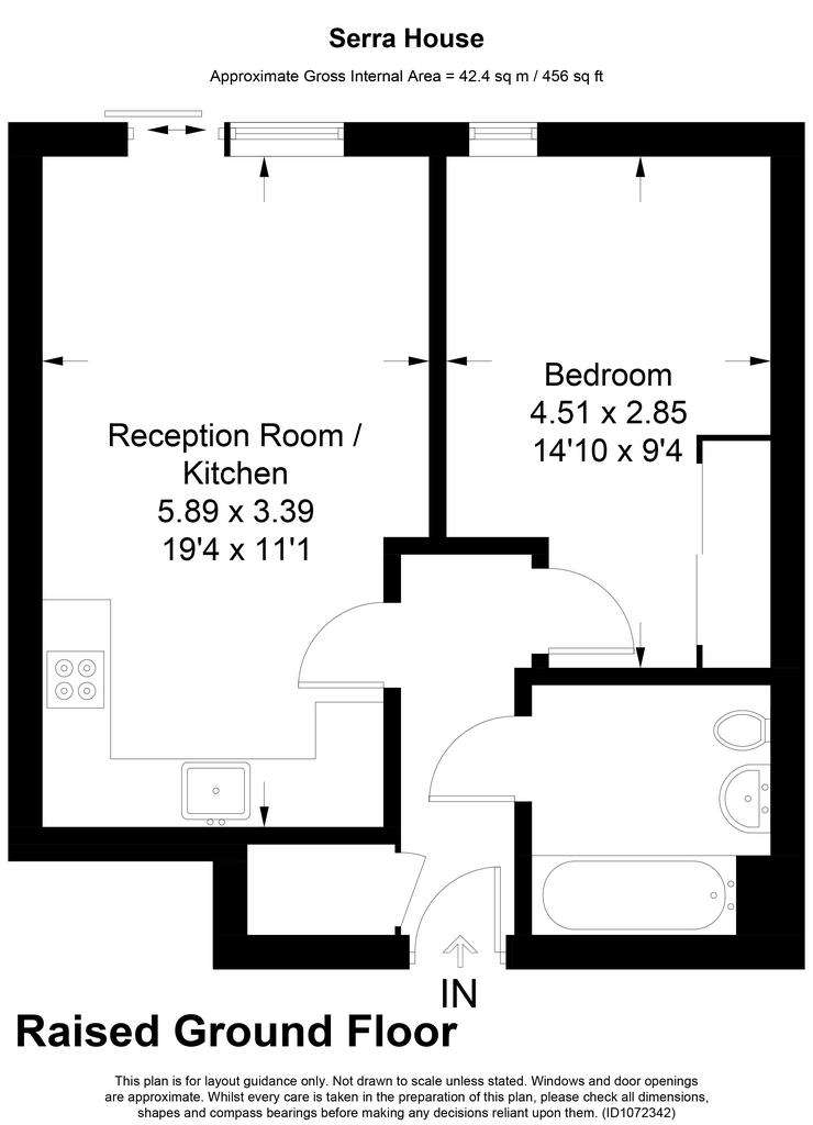 1 bedroom flat for sale - floorplan