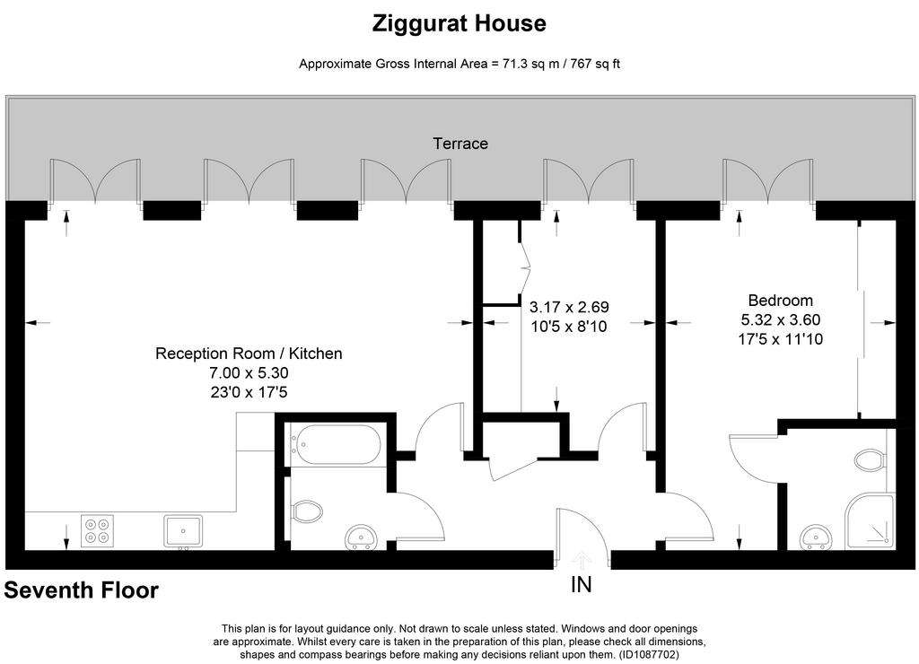 2 bedroom penthouse apartment for sale - floorplan