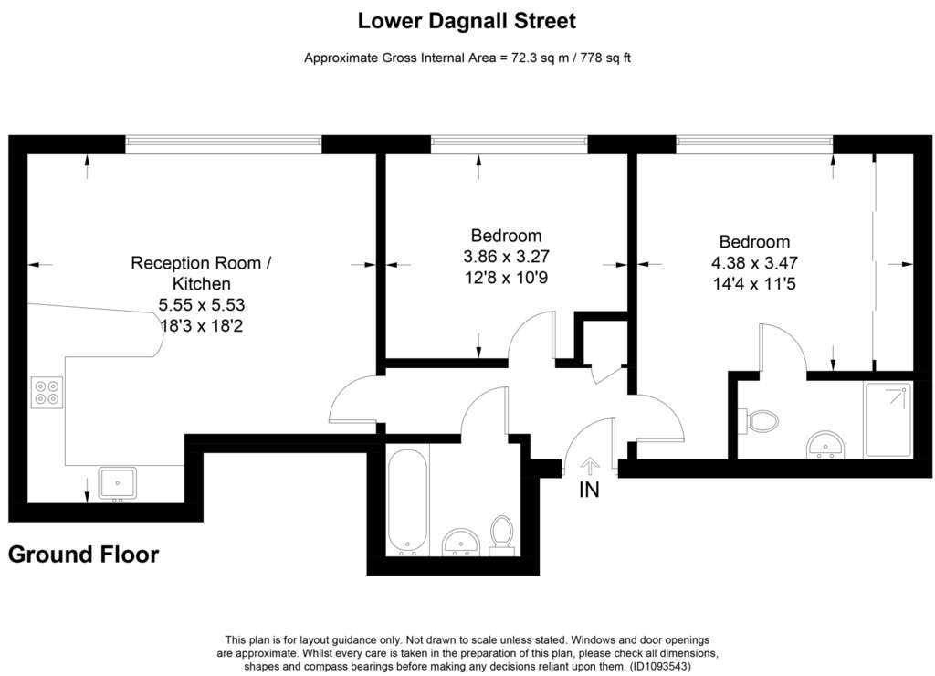 2 bedroom flat for sale - floorplan