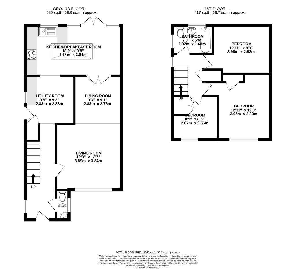 3 bedroom semi-detached house for sale - floorplan