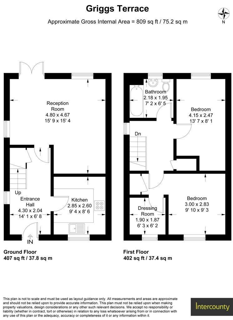 2 bedroom semi-detached house for sale - floorplan