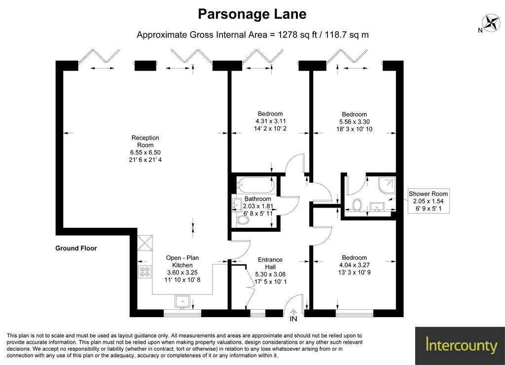 3 bedroom bungalow for sale - floorplan