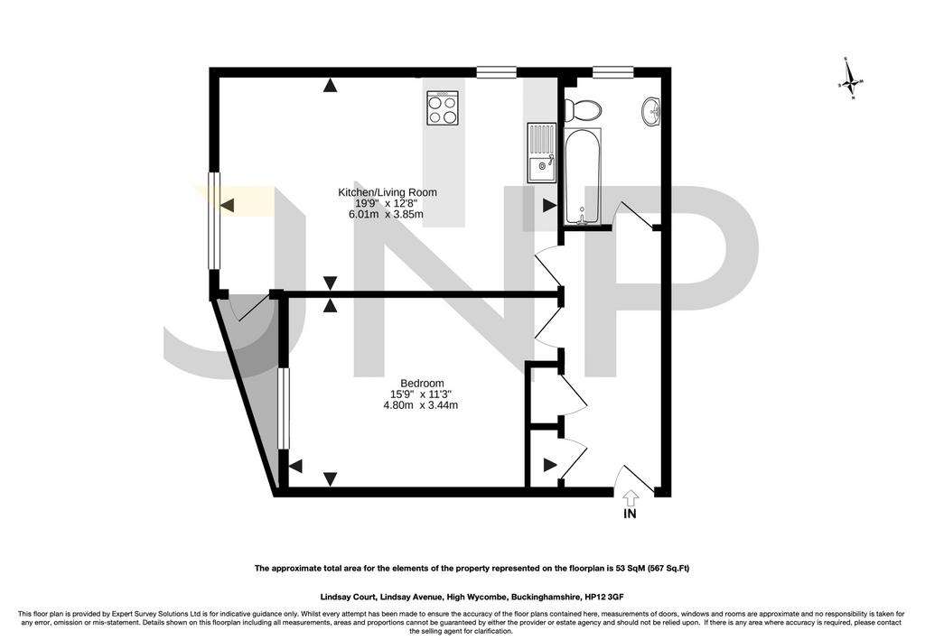 1 bedroom flat for sale - floorplan