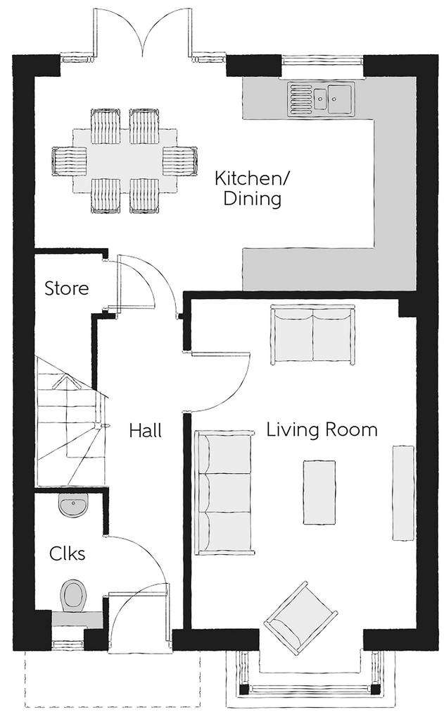 3 bedroom semi-detached house for sale - floorplan